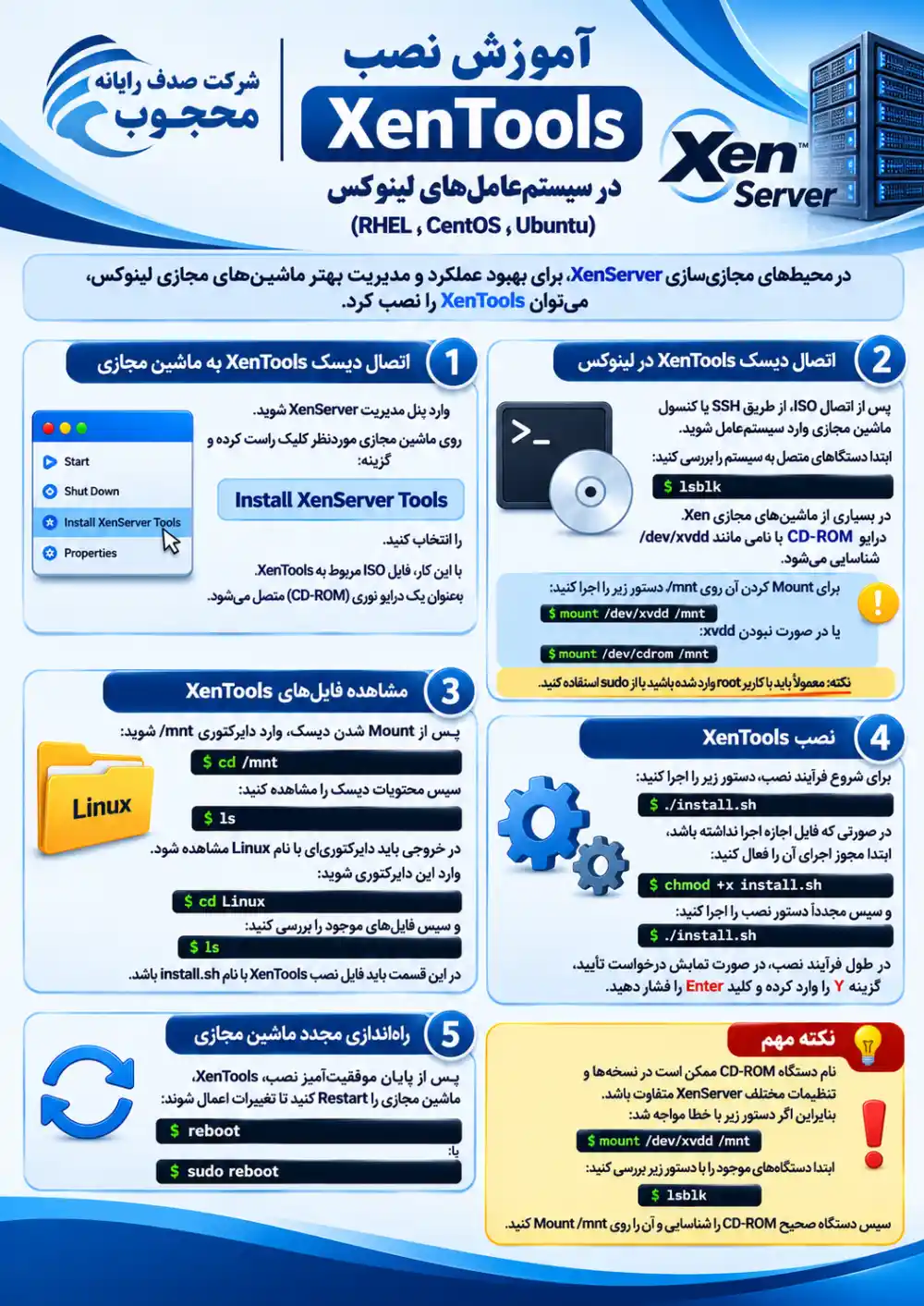 نصب XenTools بر روی ماشین‌های مجازی لینوکس